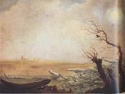 Carl Gustav Carus Boat Trapped in Blocks of Ice (mk10) oil painting on canvas